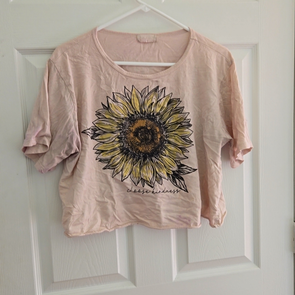 Alter'd state tan Croped t-shrit Floral design